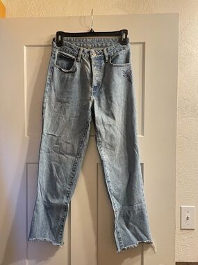 Hand stamped jeans